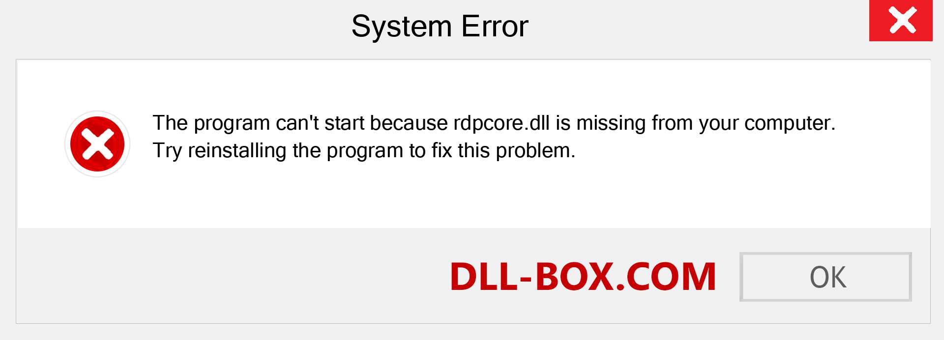  rdpcore.dll file is missing?. Download for Windows 7, 8, 10 - Fix  rdpcore dll Missing Error on Windows, photos, images